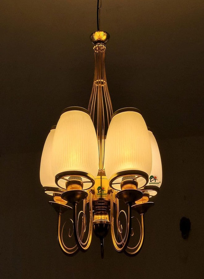 Weldecor 5 Light lamp Chandelier for Home Decorative Ceiling Hanging jhoomer for Home Living Room and Hall (Style4) - Image 3